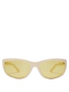Matchesfashion.com Acne Studios - Lou Oval Frame Sunglasses - Mens - White