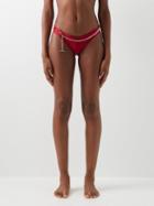 Zimmermann - Pattie Chain-embellished Bikini Briefs - Womens - Dark Red