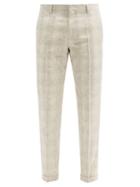 Matchesfashion.com Paul Smith - Heathered-check Twill Trousers - Mens - Beige