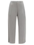 Matchesfashion.com Pleats Please Issey Miyake - Monthly Colours Technical-pleated Jersey Trousers - Womens - Mid Grey