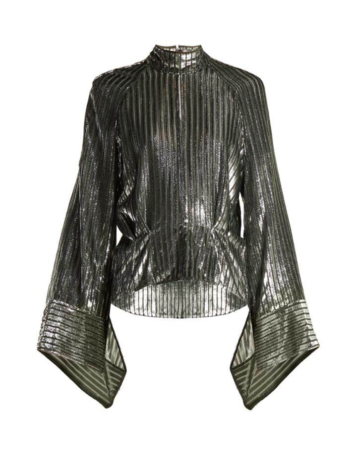 Petar Petrov Eartha Metallic Striped Blouse
