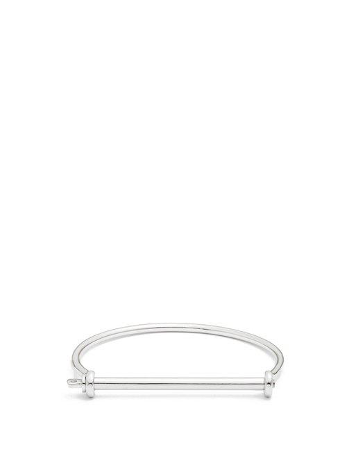 Matchesfashion.com Miansai - Thin Screw Sterling Silver Bracelet - Mens - Silver