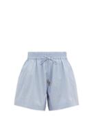Matchesfashion.com Apiece Apart - Trail A Line Cotton Shorts - Womens - Light Blue
