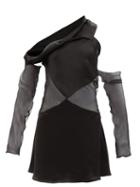 Maximilian - Nightfall Off-the-shoulder Satin Dress - Womens - Black