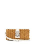 Matchesfashion.com Miu Miu - Leather Trimmed Woven Bag - Womens - White Multi