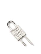 Matchesfashion.com Givenchy - 4g Leather-trim Padlock Charm - Mens - Silver