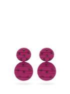Matchesfashion.com Rebecca De Ravenel - Maria Crystal Embellished Silk Earrings - Womens - Pink
