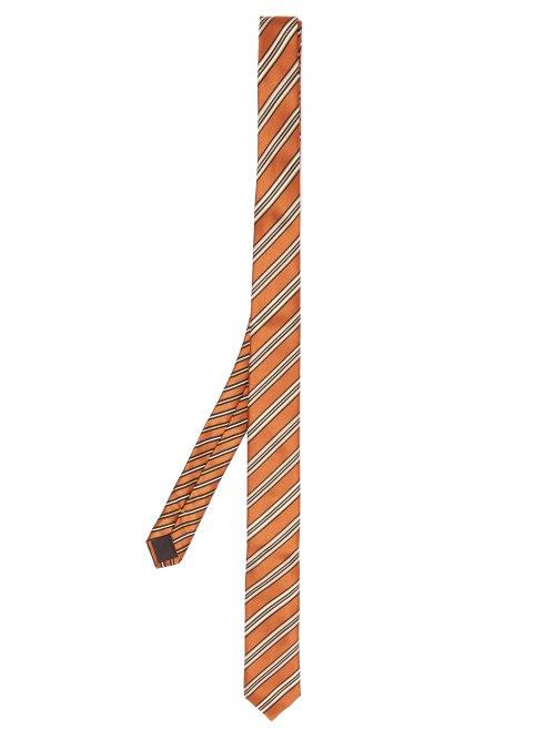 Matchesfashion.com Prada - Striped Silk Tie - Mens - Brown Multi