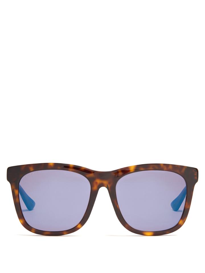 Gucci Tortoiseshell Square-frame Sunglasses