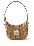 Christian Louboutin - Carasky Mini Monogram Woven-suede Shoulder Bag - Womens - Beige