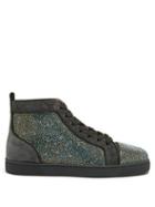Matchesfashion.com Christian Louboutin - Louis Orlato Crystal Suede High-top Trainers - Mens - Grey