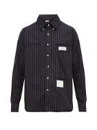 Matchesfashion.com Thom Browne - Inside Out Striped Cotton Shirt - Mens - Navy