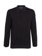 Thom Sweeney Long-sleeved Cotton-knit Polo Shirt