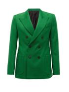 Matchesfashion.com Givenchy - Double-breasted Peak-lapel Crepe Jacket - Mens - Green