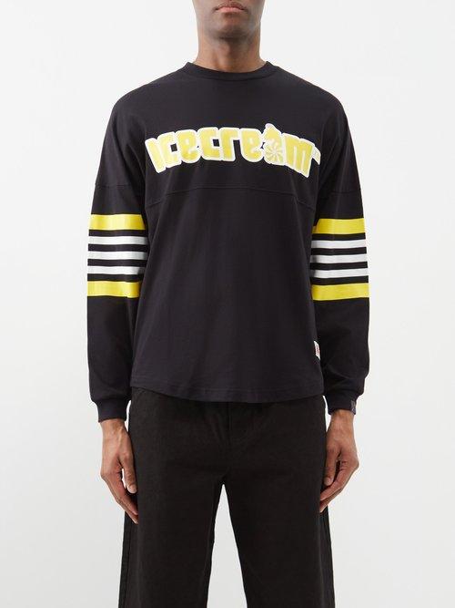 Icecream - Logo-print Cotton Long-sleeved T-shirt - Mens - Black