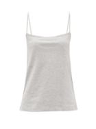 Matchesfashion.com Raey - Square-neck Cotton-blend Jersey Vest - Womens - Grey