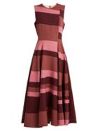 Matchesfashion.com Roksanda - Tatum Sleeveless Colour Block Cady Dress - Womens - Burgundy Multi