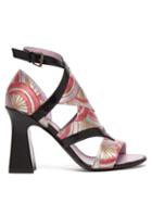 Matchesfashion.com Fabrizio Viti - Block Heel Jacquard Sandals - Womens - Pink Multi