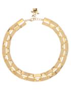 Matchesfashion.com Rosantica - Eleonor Crystal-embellished Square-link Choker - Womens - Gold