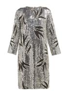 Matchesfashion.com Dodo Bar Or - Clara Floral Sequinned And Beaded Shift Dress - Womens - Silver