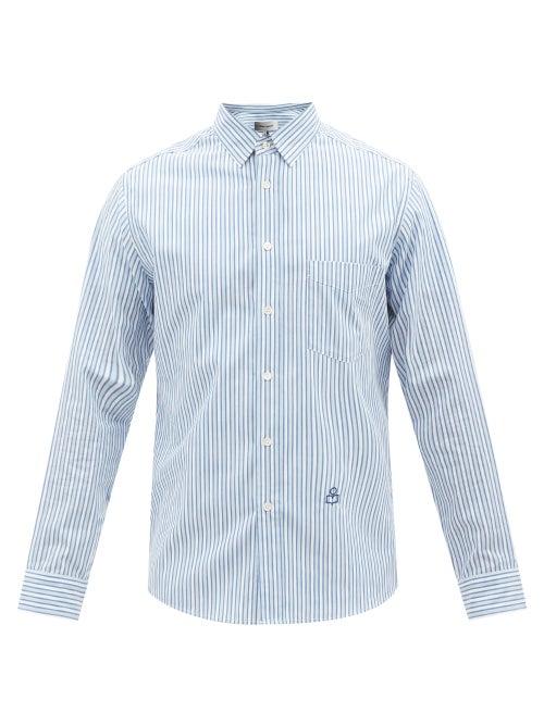 Isabel Marant - Jason Striped Cotton-poplin Shirt - Mens - Blue White