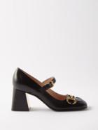 Gucci - Horsebit Leather Block-heel Pumps - Womens - Black