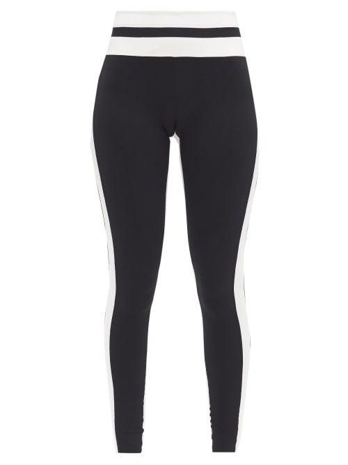 Matchesfashion.com Vaara - Flo Striped Stretch-jersey Leggings - Womens - Black White
