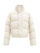 Matchesfashion.com Balenciaga - Logo-embroidered Quilted Shell Jacket - Womens - White