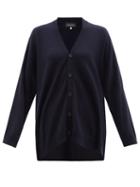 Eskandar - V-neck Cashmere Cardigan - Womens - Navy