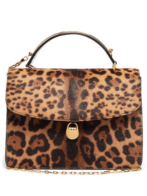 Matchesfashion.com Bienen-davis - Charlie Leopard Print Calf Hair Top Handle Bag - Womens - Leopard