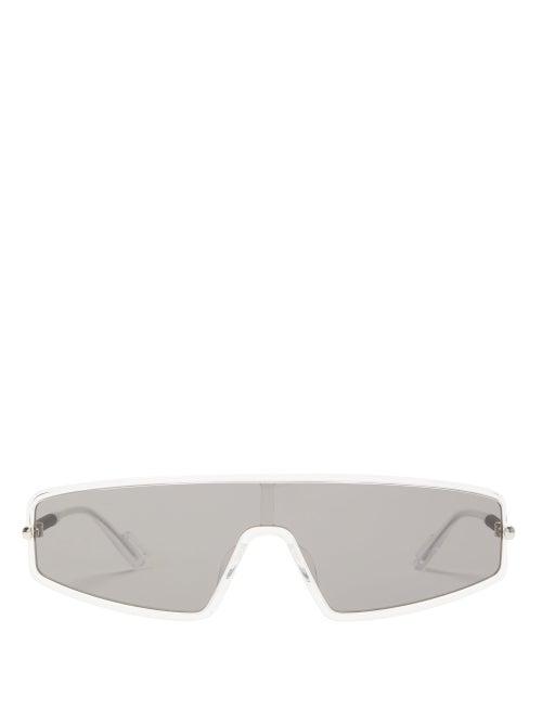 Matchesfashion.com Dior Homme Sunglasses - Diormercure Rectangular Acetate Sunglasses - Mens - Clear
