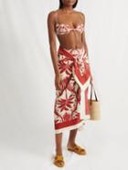 Johanna Ortiz - Palma Tribu De Verano Floral Voile Sarong - Womens - Red Print