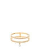 Matchesfashion.com Persee - Zeus Diamond & 18kt Gold Double Ring - Womens - Yellow Gold