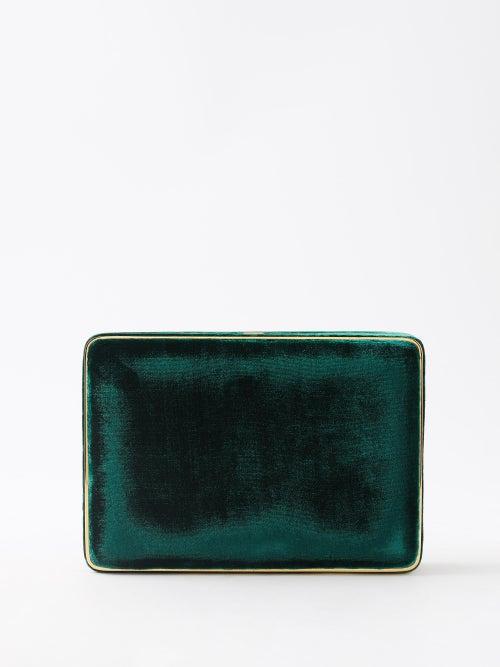 Hunting Season - Velvet Box Clutch - Womens - Dark Green