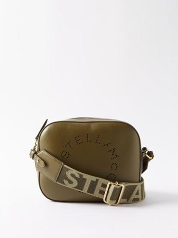 Stella Mccartney - Perforated-logo Small Faux-leather Cross-body Bag - Womens - Khaki