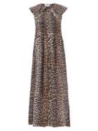 Matchesfashion.com Ganni - Leopard-print Cotton-blend Midi Dress - Womens - Leopard