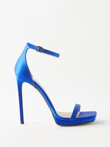Jimmy Choo - Alva 120 Satin Sandals - Womens - Blue