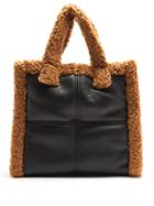 Matchesfashion.com Stand Studio - Lolita Faux-leather And Shearling Tote Bag - Womens - Black Tan