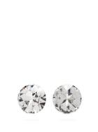 Matchesfashion.com Saint Laurent - Oversized Crystal Clip Earrings - Womens - Crystal