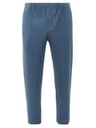Homme Pliss Issey Miyake - Technical-pleated Straight-leg Trousers - Mens - Blue