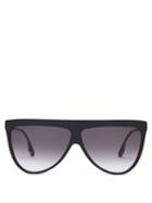 Matchesfashion.com Victoria Beckham - Flat-top Aviator Acetate Sunglasses - Womens - Black