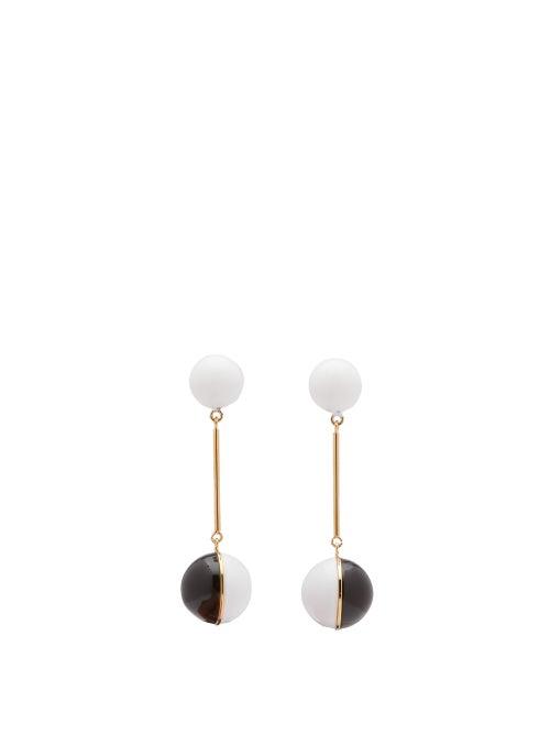 Matchesfashion.com Jw Anderson - Mini Sphere Drop Earrings - Womens - Black