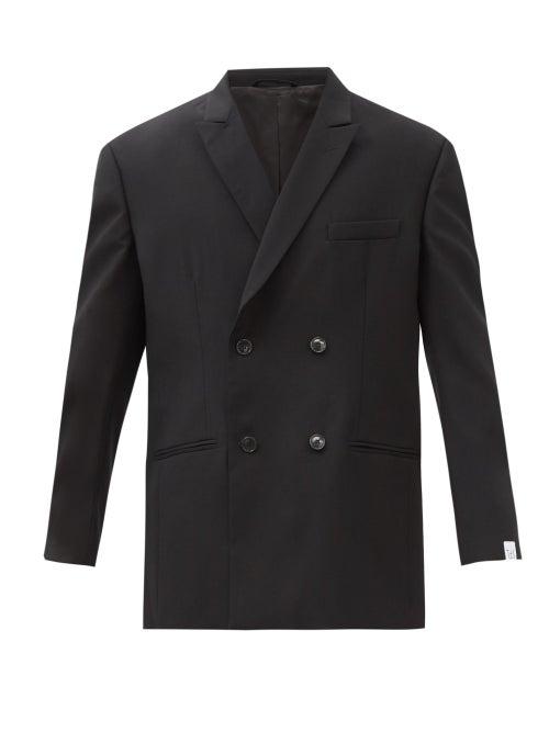 Winnie New York - Double-breasted Wool-twill Suit Jacket - Mens - Black