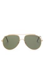 Matchesfashion.com L.g.r Sunglasses - Kilimanjaro Aviator Metal Sunglasses - Mens - Green Gold