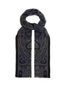 Matchesfashion.com Etro - Paisley Print Wool And Cashmere Blend Scarf - Mens - Blue Multi