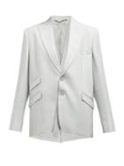 Matchesfashion.com Stella Mccartney - Cross Body Strap Oversized Blazer Jacket - Womens - Light Grey