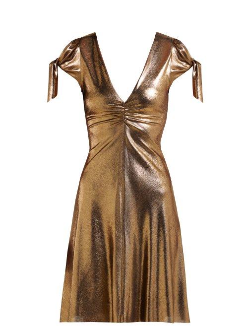 Matchesfashion.com Maria Lucia Hohan - Soraya Lam Mini Dress - Womens - Gold