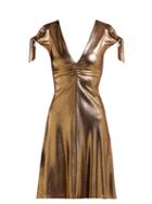 Matchesfashion.com Maria Lucia Hohan - Soraya Lam Mini Dress - Womens - Gold