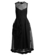 Simone Rocha Feather-embellished Tulle Midi Dress