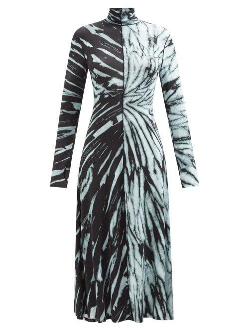 Proenza Schouler White Label - Roll-neck Tie-dyed Jersey Dress - Womens - Blue Multi